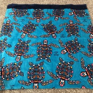 Life Is Good Blue Beach Towel With Turtles - 35” X 67”